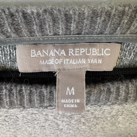 Banana Republic Cashmere Blend Wool Sweater Gray M - Picture 5 of 6